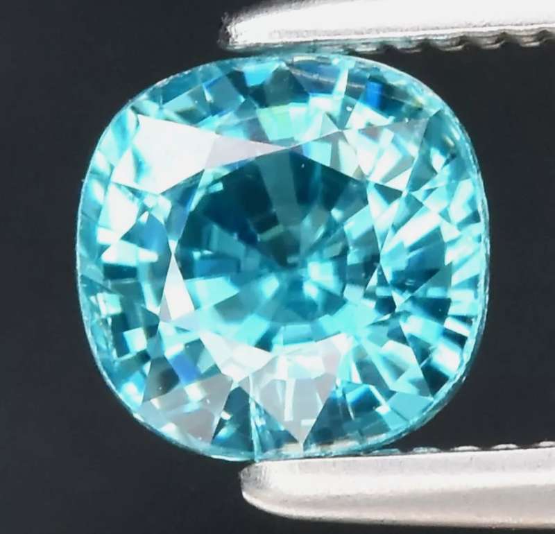 Beautiful! 5.3x5.2mm Cushion Cut Natural Blue Zircon