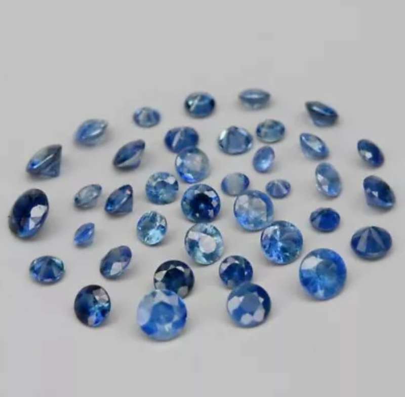 Stunning! 38pcs Lot 1.55ct t.w Round Cut Green-Blue Sapphire