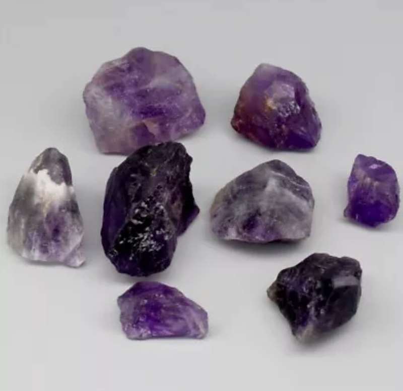 8 Piece Lot 94.92ct t.w Rough Natural Unheated Purple Amethyst
