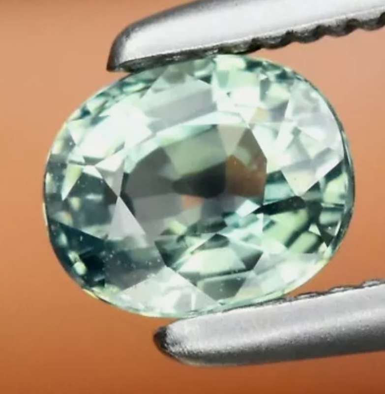 Oval Cut Unheated Bluish Green Sapphire