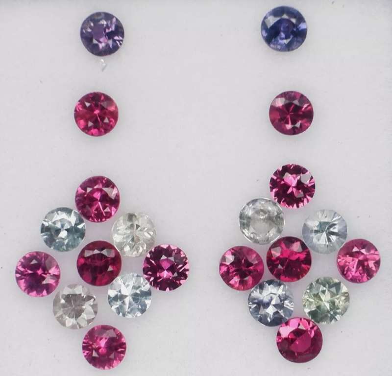 1.60ct t.w 22 Piece Lot Natural Round Cut Sapphire