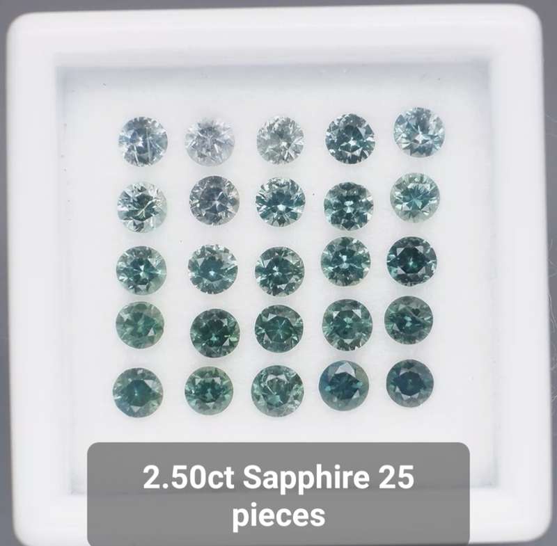 Natural Sapphire Lot 2.50ct t.w 25 pieces Round cut