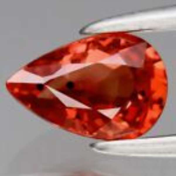 Pear Cut Natural Orange Sapphire