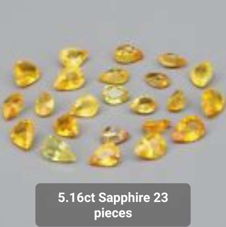 Sapphire Lot 5.16ct 23 pieces Yellow Pear cut