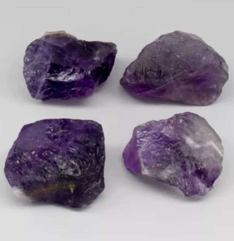 4 Piece Lot 96.17ct Rough Natural Unheated Purple Amethyst