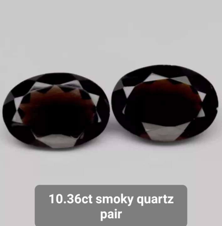 2 Piece 10.36ct Oval Cut Natural Smoky Quartz