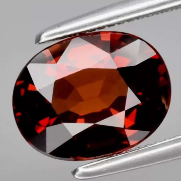 1.78ct Oval Cut Natural Reddish Orange Spessartite Garnet