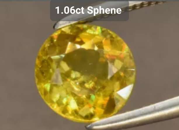 Sphene Lot Natural Round Cut Yellowish Green Sphene