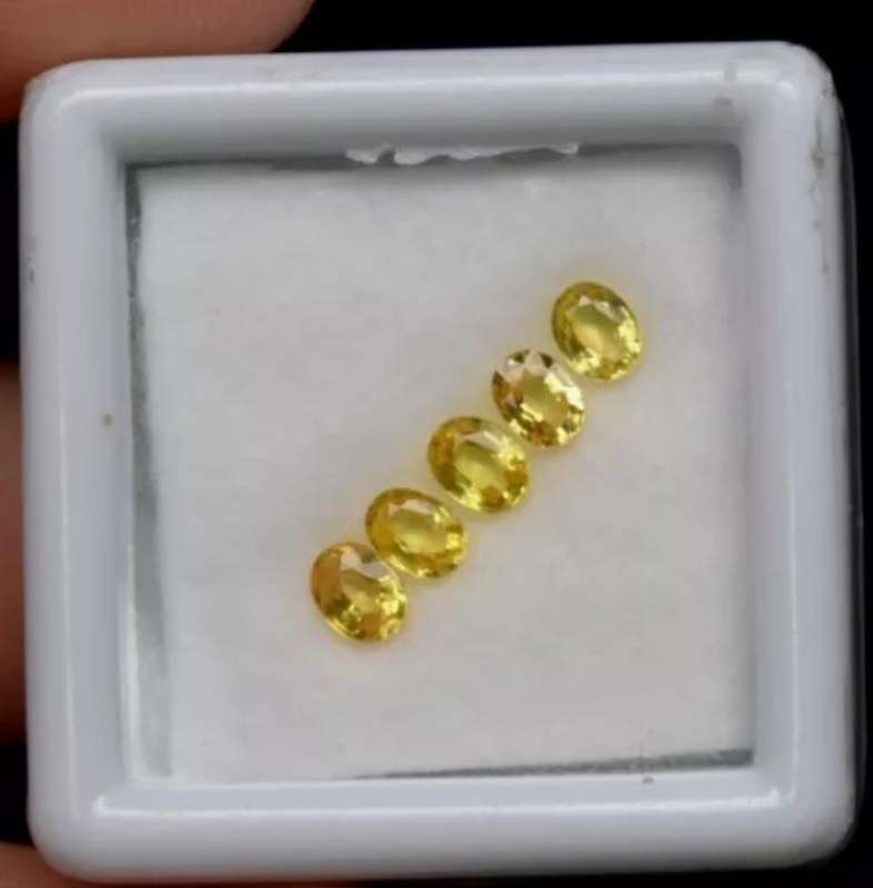 5pcs Lot Natural Oval Cut Yellow Sapphire