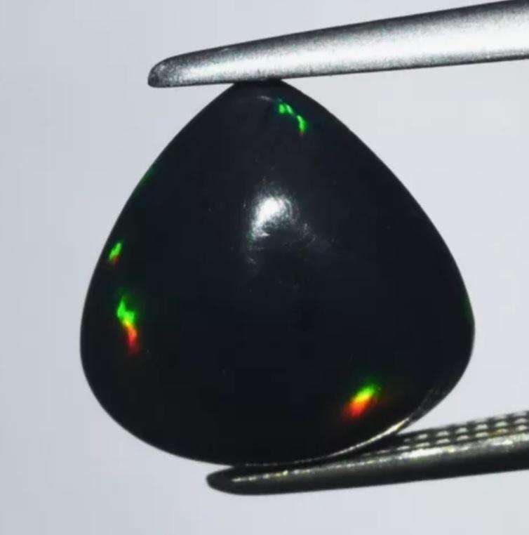 1.68ct Pear Natural Play-Of-Colour Crystal Black Opal