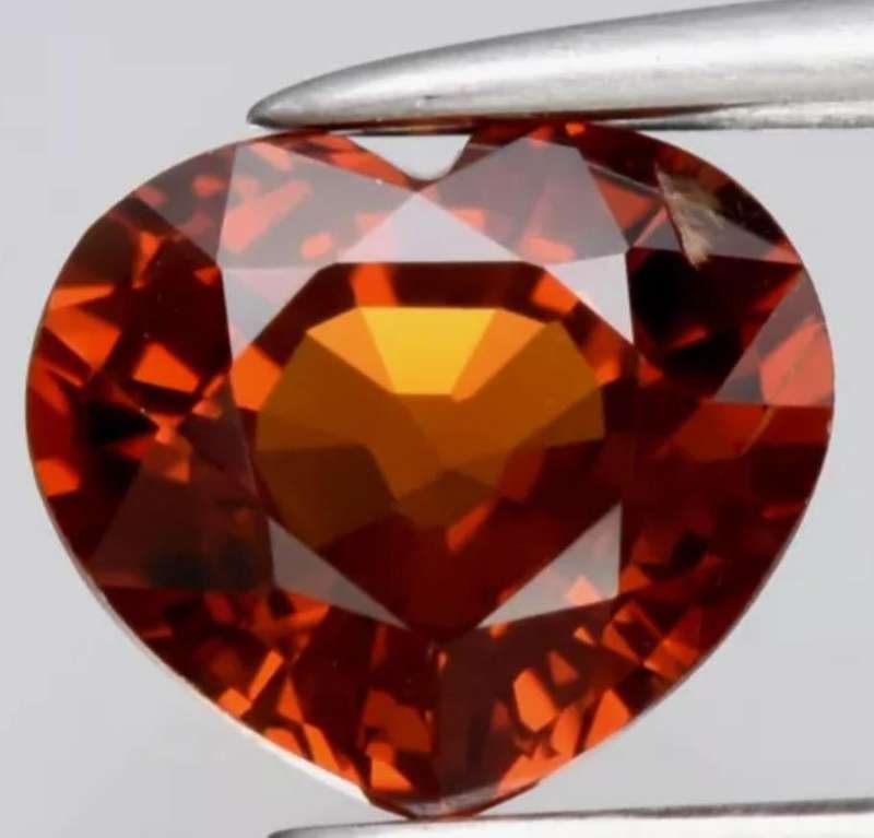 Heart Cut Natural Orange Spessartite Garnet