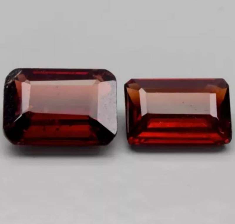 2 piece lot 2.95ct Octagon Cut Rhodolite Garnet