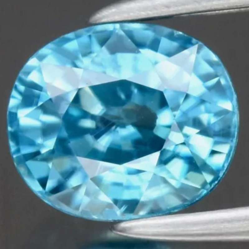 Oval Cut Natural Blue Zircon