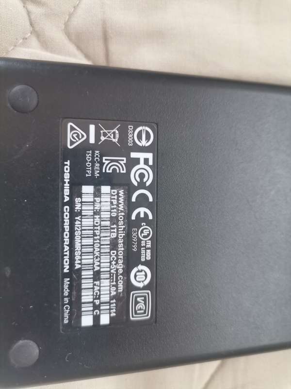 Toshiba 1TB 2.5'' External Hard Drive