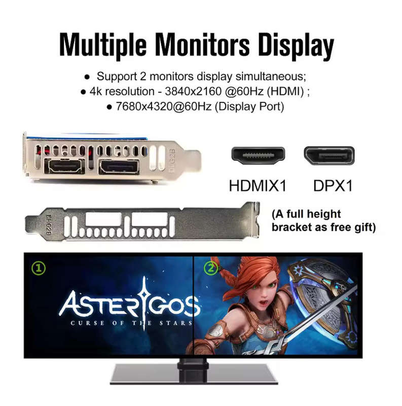 SONGREY RX550 4GB GDDR5 128bit Low Profile Graphics Card,HDMI+DP Output,PCIe 3.0