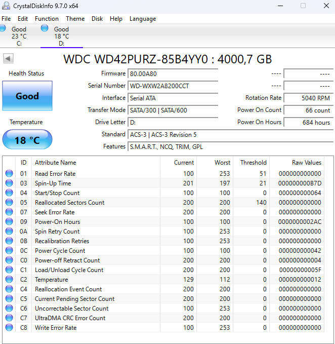 WD Purple Surveillance 3.5-inch Hard Drive - 4TB