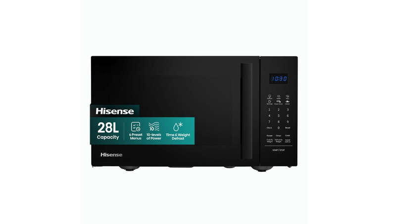 Hisense 28L 800W Electronic Microwave Oven with Handle - Black