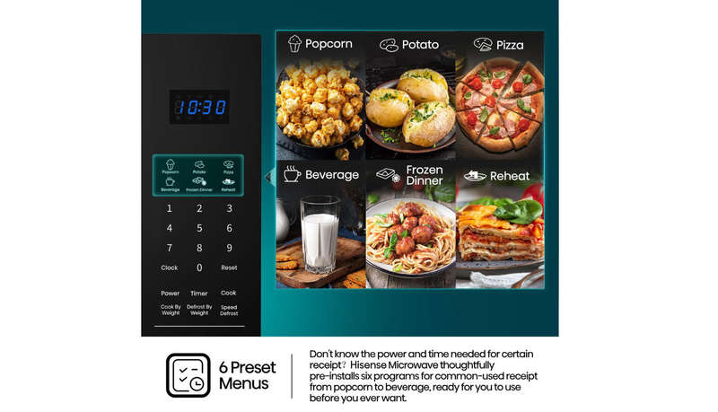 Hisense 28L 800W Electronic Microwave Oven with Handle - Black