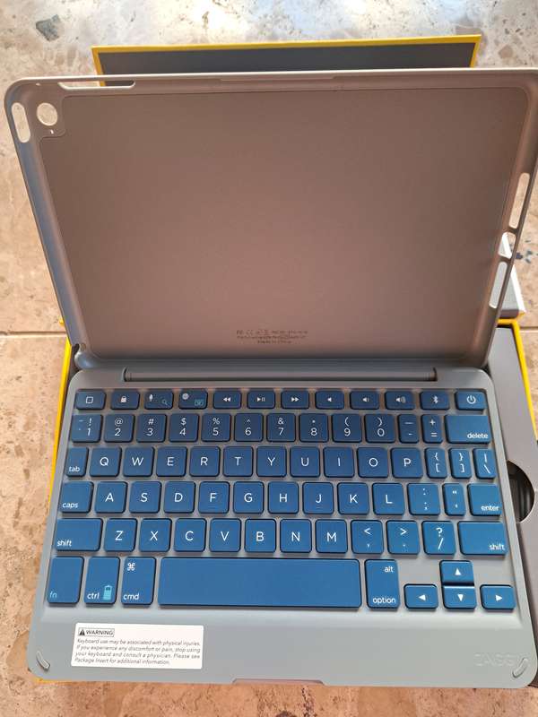 ZAGG Folio Case, Hinged with Backlit Bluetooth Keyboard for iPad Mini 4 - Blue- New