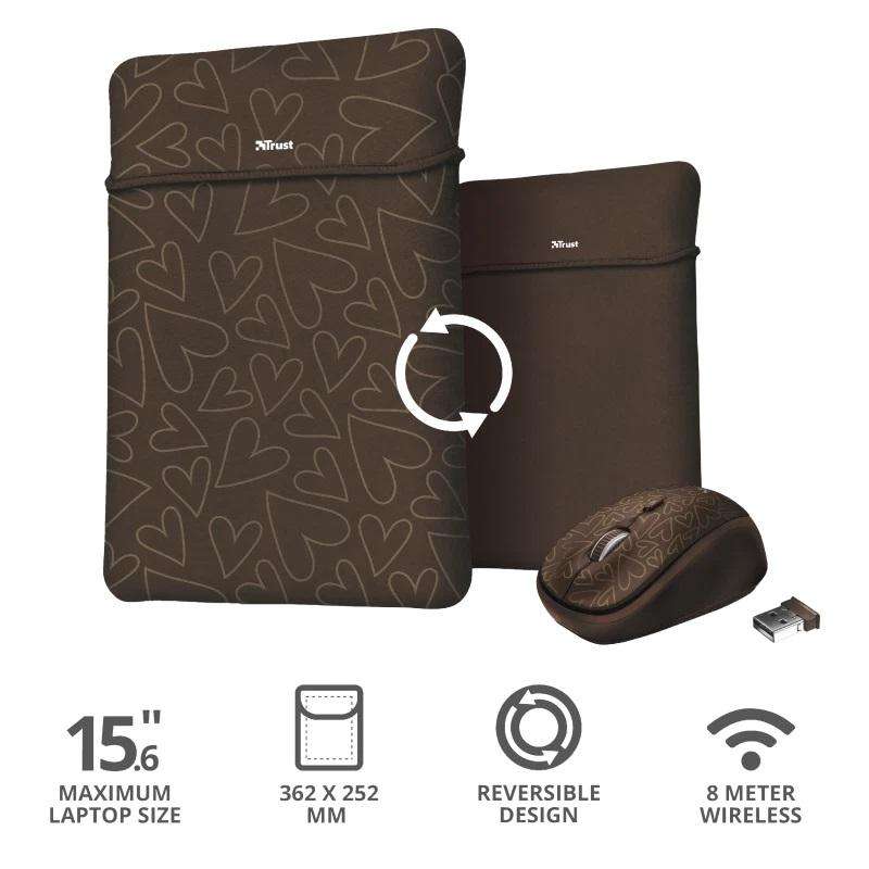 1x Juventus Bag + Trust 15 Blue Sleeve + Trust 15 Brown Sleeve + BONUS Wireless Bluetooth Mouse