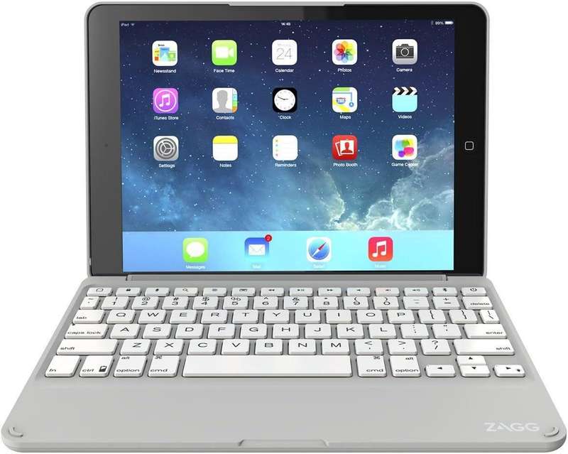 Zagg Folio Cover, Hinged Keyboard compatible with iPad Air2 -White (Second Generation) New