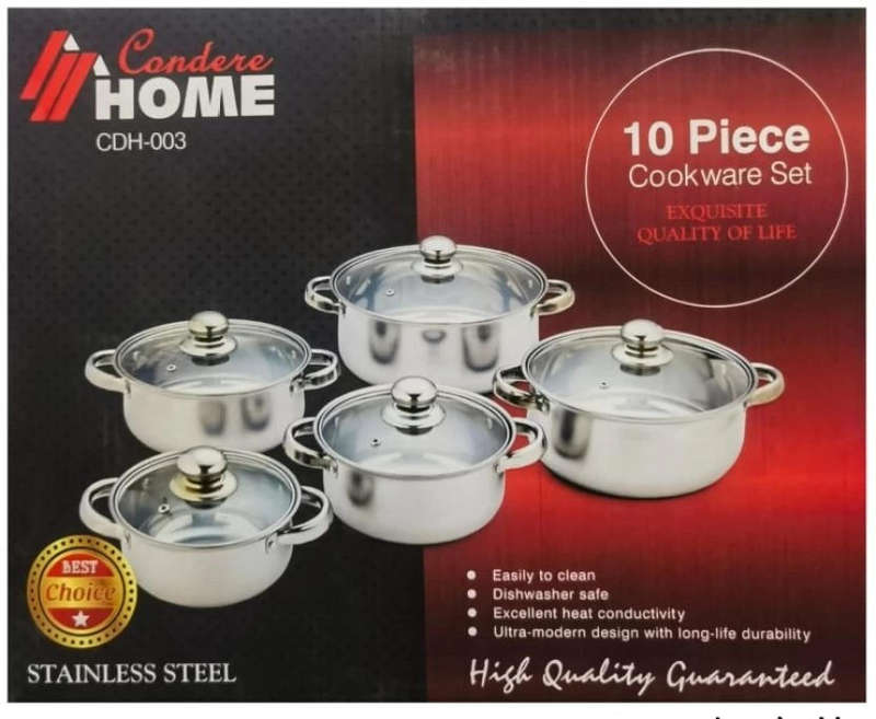 Condere 10 Piece Stainless Steel Pot Set