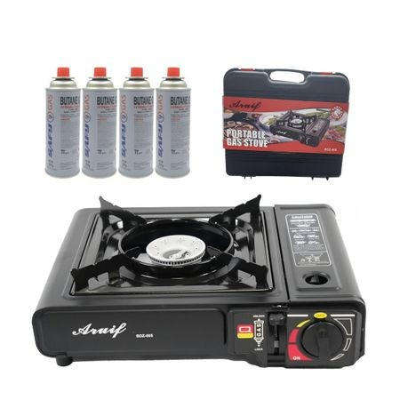 Portable Camping Gas Stove + 4 Gas Canisters 227g-BDZ-005+4xMGT-230
