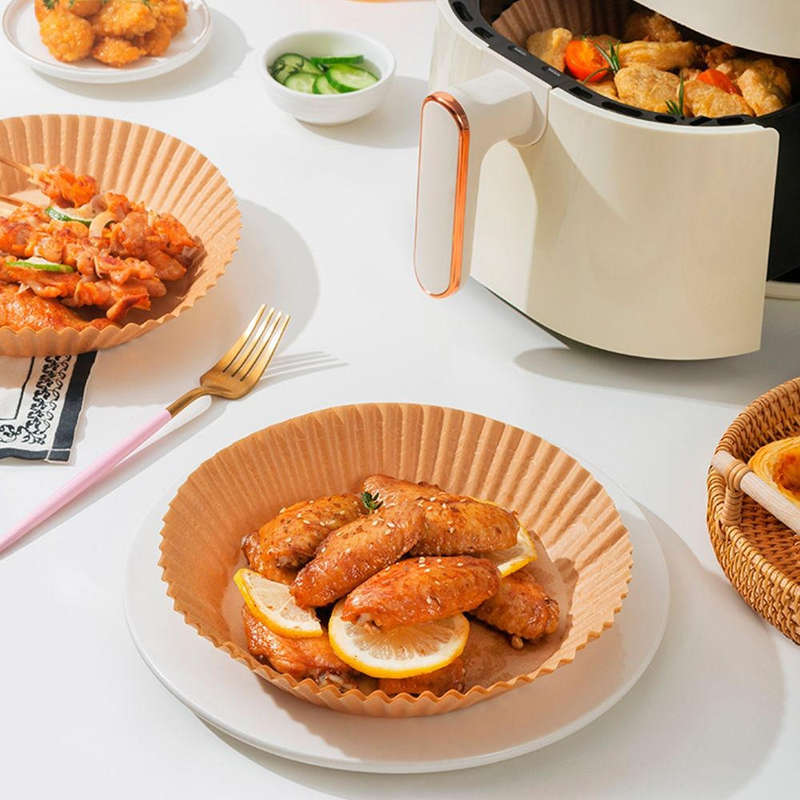 100 x Brown - Non-Stick Air Fryer Parchement Papers