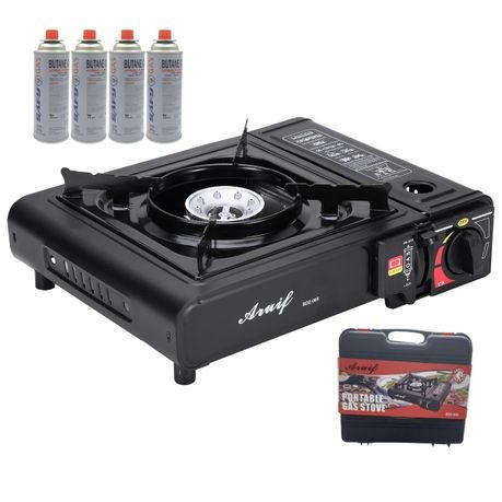 Portable Camping Gas Stove + 4 Gas Canisters 227g-BDZ-005+4xMGT-230