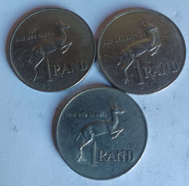 Old RSA one Rand Coins (77, 79, 88)