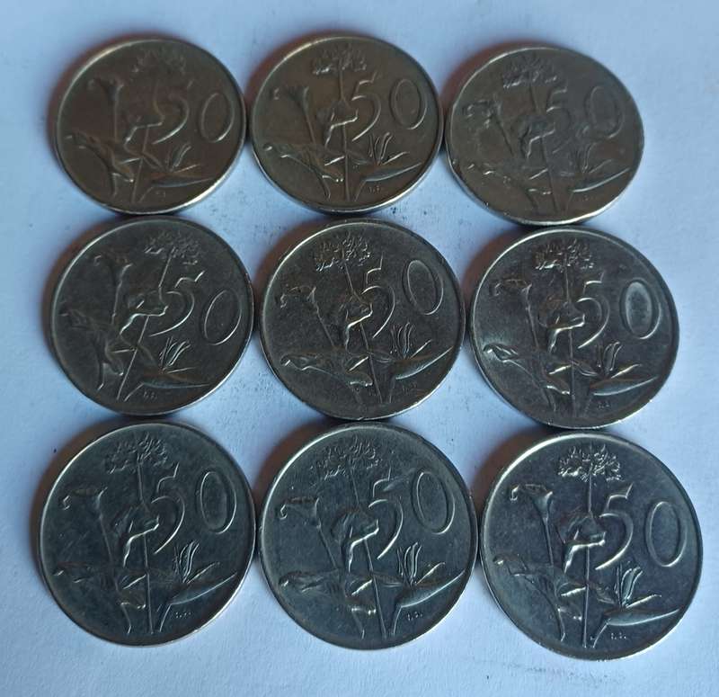 Old RSA 50 Cent Coins (9)
