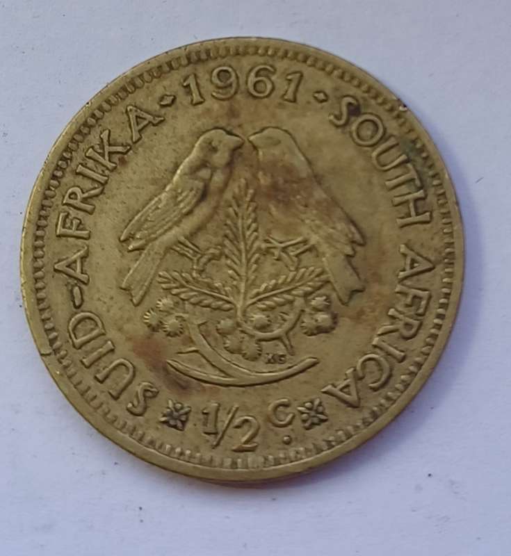 1961 RSA 1/2 Cent Coin