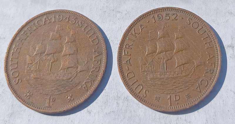 2 South Africa Penny's 1943, 1952