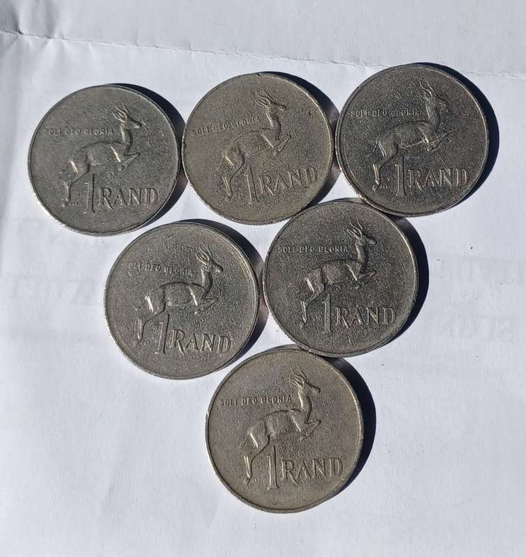 Republic of South Africa Coin - one Rand  1977, 1978, (2)1979, 1982, 1984
