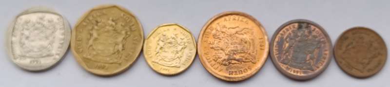 1991 R1, 50C , 10c, 5c, 2c & 1c