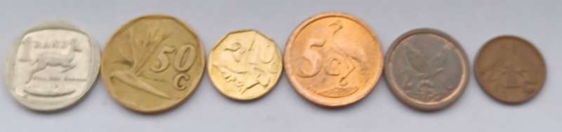 1991 R1, 50C , 10c, 5c, 2c & 1c