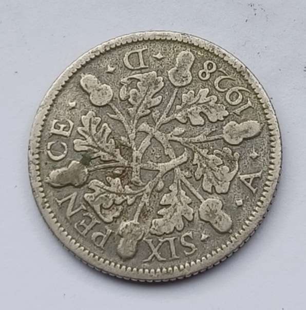 1928 King George six pence