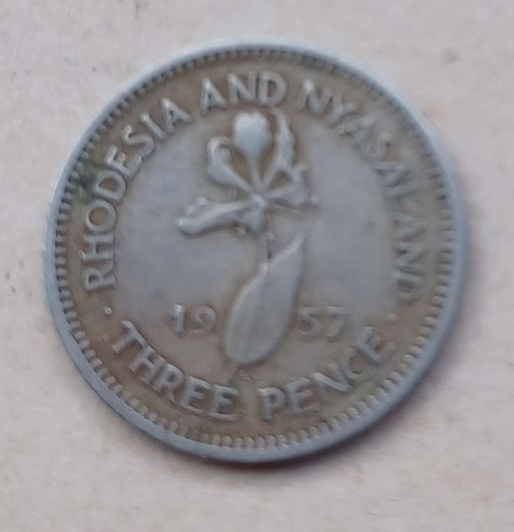 1957 Rhodesia and Nyasaland Three Pence
