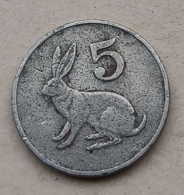 1980 Zimbabwe 5 Cent coin