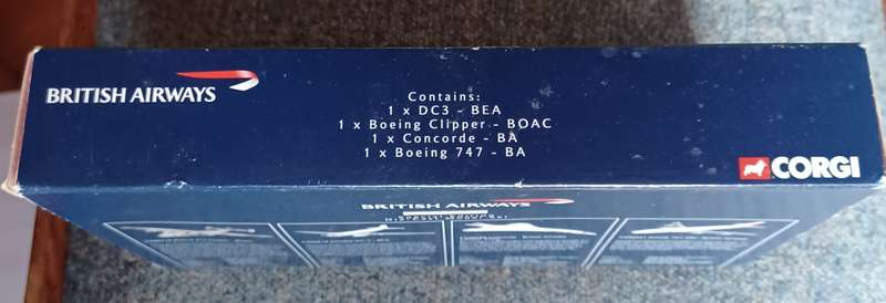 Corgi Special edition ~  Dc3-BEA, Boeing Clipper-BA, Concorde-BA & Boeing 747-BA