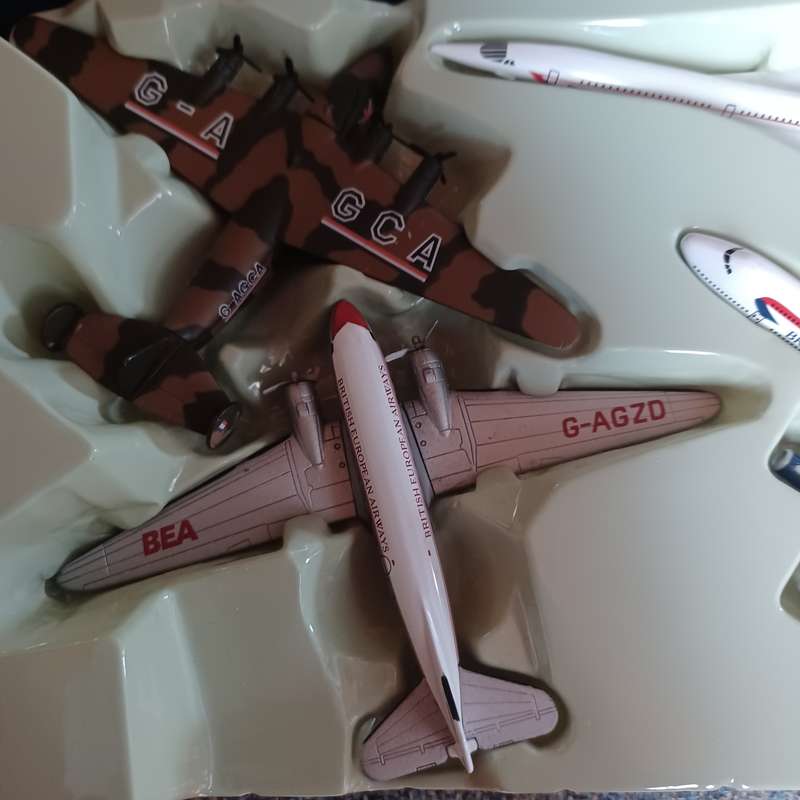 Corgi Special edition ~  Dc3-BEA, Boeing Clipper-BA, Concorde-BA & Boeing 747-BA