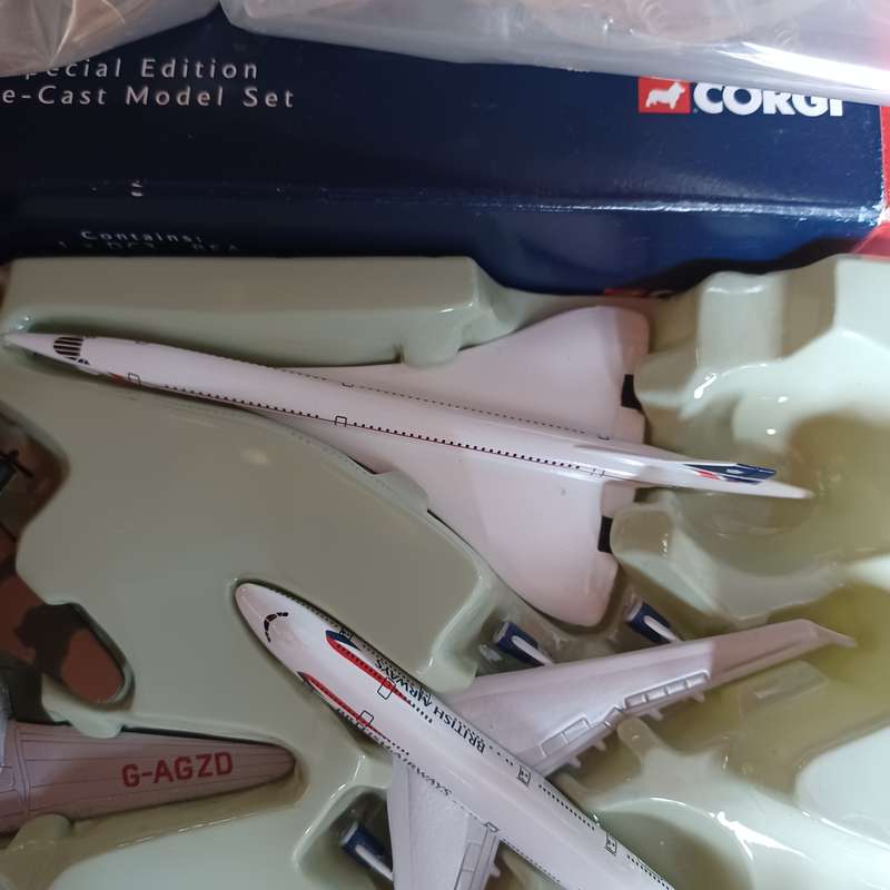 Corgi Special edition ~  Dc3-BEA, Boeing Clipper-BA, Concorde-BA & Boeing 747-BA