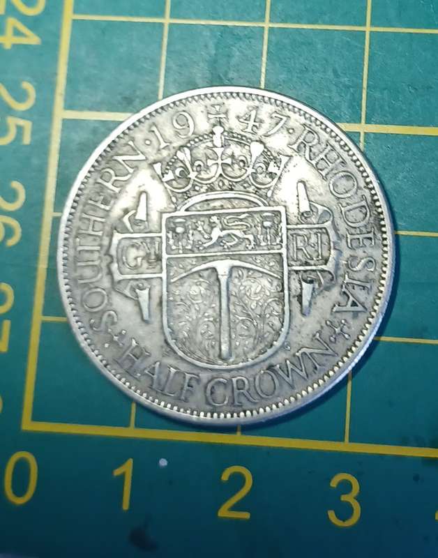 1947 Southern Rhodesia ~ Half Crown