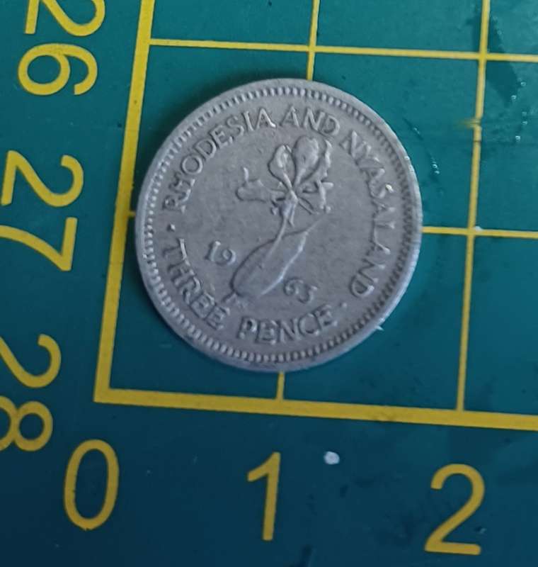 1963 Rhodesia and Nyasaland ~ Three Pence