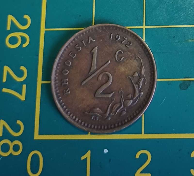 1972 Rhodesia ~ 1/2 Cent