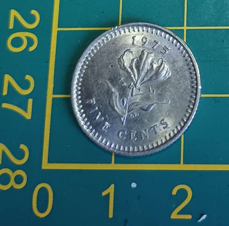 1975 Rhodesia ~ Five Cent