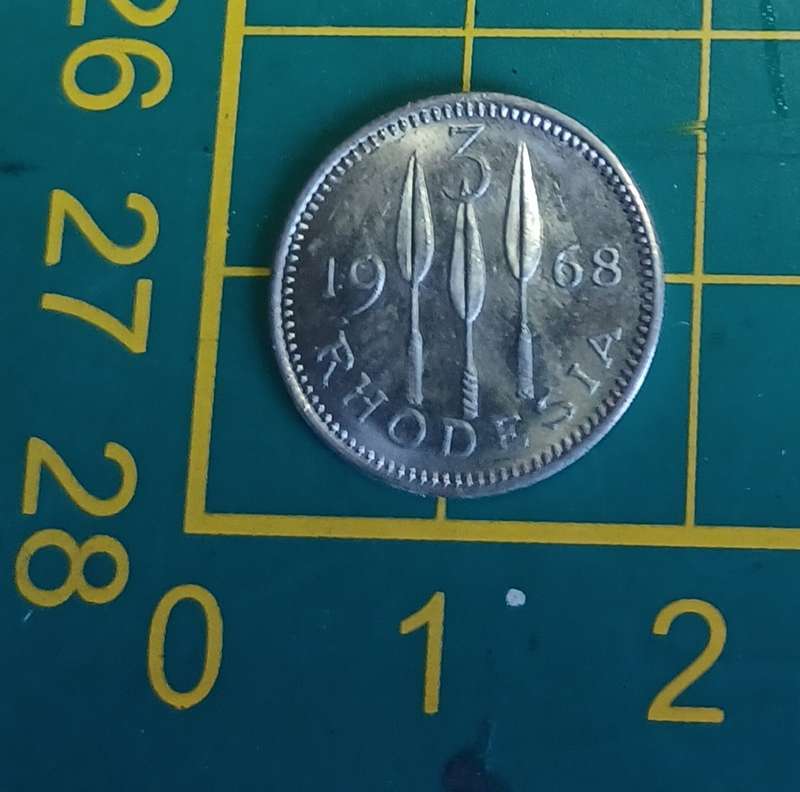 1968 Rhodesia ~ 3 Pence