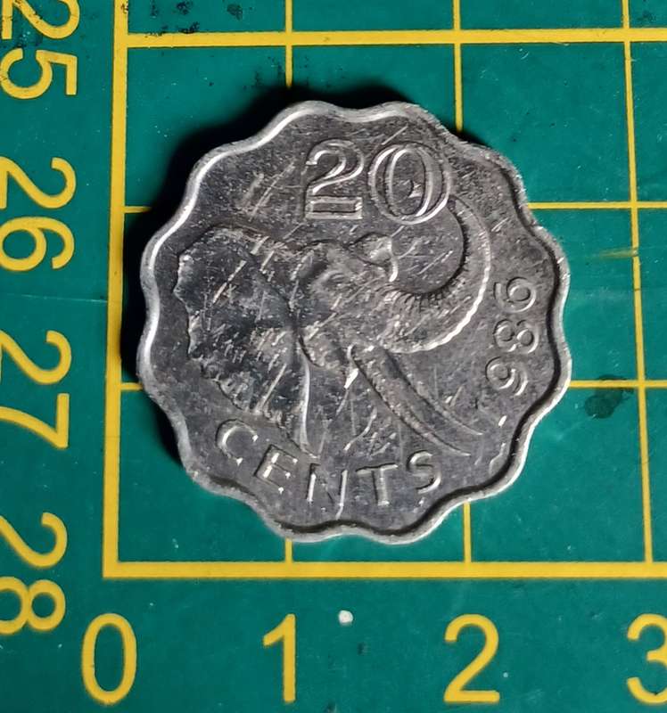 1986 20 Cents ~ Swaziland