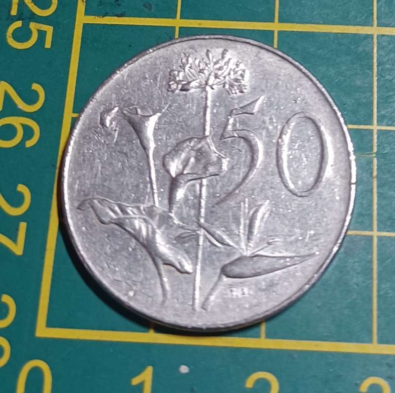 1966 Afrikaans  ~ FIFTY CENT RSA NICKEL COIN