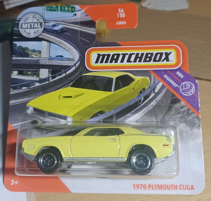 2020 Short Card ~ Matchbox 56/100 ~ 1970 Plymouth Cuda